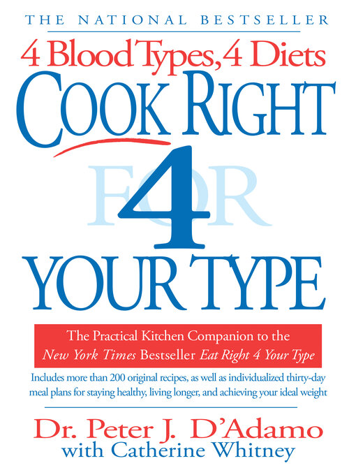 Title details for Cook Right 4 Your Type by Dr. Peter J. D'Adamo - Available